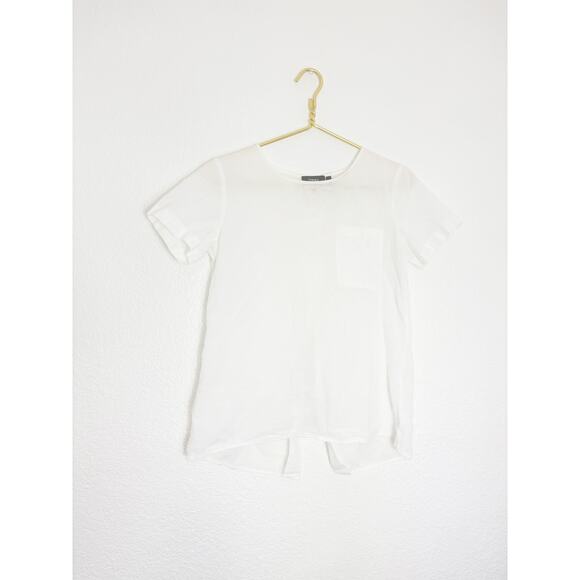 Theory Button Back Shirt Size XS Airy Cotton Lightweight Split Back Quiet Luxury - Picture 2 of 12